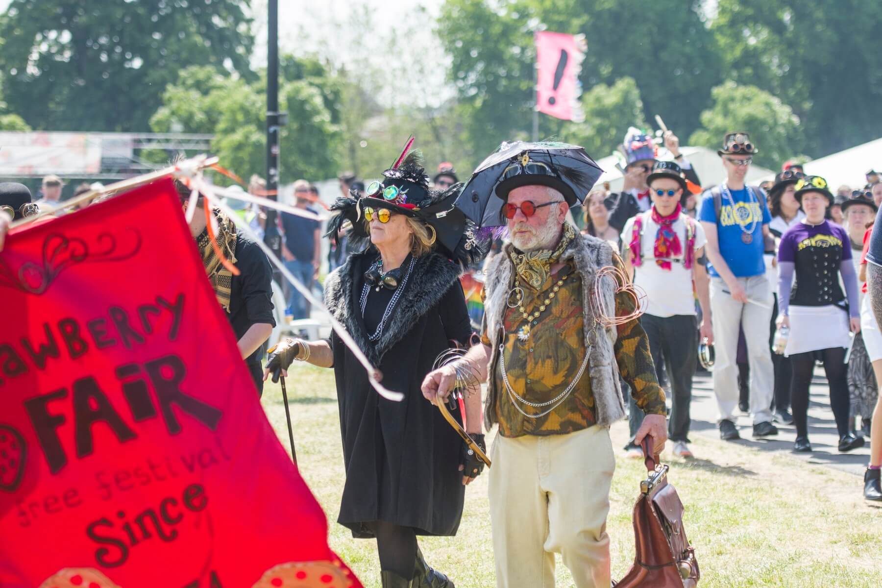 Crowds enjoying Strawberry Fair on Midsummer Common